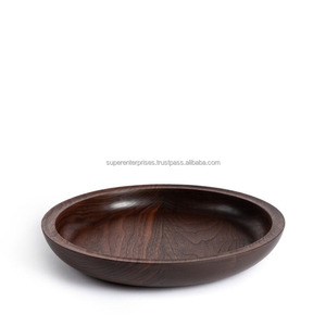 Bol de service en bois tourné à la main de qualité supérieure, idéal pour les repas quotidiens, les dîners et les célébrations festives - Product Image 2