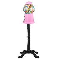 Distributeur de bonbons vintage Kwang Hsieh 15 pouces en métal rose, à monnayeur, avec support, vente en gros, fournisseur OEM