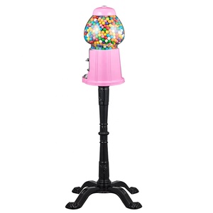 Kwang Hsieh 15" Vintage Pink Metal Gumball Machine Coin Operated <b>Games</b> with Stand Bulk Wholesale OEM Factory Supply - Product Image 3