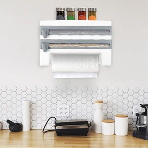 Magnetic <b>Plastic</b> <b>Wrap</b> Dispenser with Cutter Refillable Aluminum Tin Foil Kitchen Storage Organizer - Product Image 2