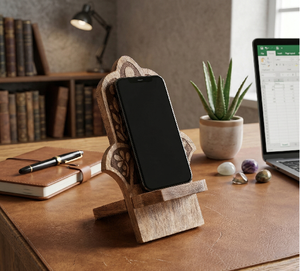 Support de téléphone en bois pour bureau, support de téléphone portable en bois, support de téléphone portable portable pour bureau, support pour iPad en bois, organisateur de bureau - Product Image 6