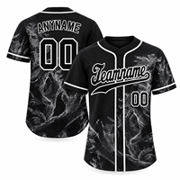 Jersey Baseball Poliester Sublimasi Kustom Pakaian Tim Biru Royal Kaos Olahraga Pendek Kancing Jahitan Nama Nomor Dicetak