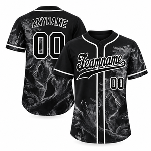 Maillot de baseball personnalisé en polyester sublimé, tenue d'équipe, bleu roi, chemise de sport courte, boutons cousus, nom et numéro imprimés - Product Image 6