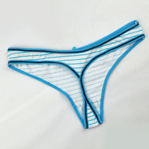 Strings en coton sexy pour femmes, confortables pour un usage quotidien, taille mi-haute, couleur unie, lingerie avec logo, fines bretelles, design sans couture, tricoté - Product Image 4