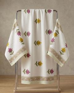 Serviettes de cuisine en coton gaufré de qualité supérieure, douces pour la peau, séchage rapide, broderie florale, bordure décorative, réutilisables, pour la maison - Product Image 1