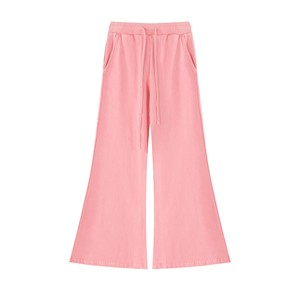 Pantalones anchos de cintura alta con efecto lavado vintage, talla grande, casuales, de corte holgado, largos, con cordón y color liso. - Product Image 1