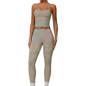 Conjunto de ropa de yoga con spandex flexible para mujer - Product Image 1