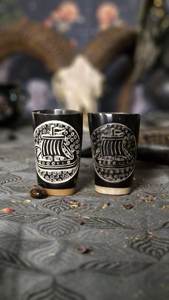 Taza Hecha a Mano de Cuerno de Búfalo |   Jarra Vikinga Natural de Cuerno de Buey para Beber Cerveza, Vino o Hidromiel |   Regalo Empresarial Ecológico Estilo Americano a Prueba de Fugas - Product Image 2