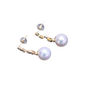 ต่างหูเงินแท้ S925 ประดับมุกทรงกลมสีขาว ขนาด 9-10 มม. แบบห้อยทรงวงกลม  แสงเงาสวยงาม  มีตำหนิเล็กน้อย - Product Image 5