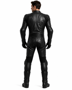 Combinaison de course en cuir, équipement moto premium avec protections renforcées, design confortable et respirant pour la piste, tenue de course à haute protection. - Product Image 3