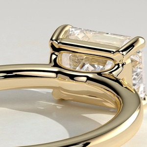 Anillo de compromiso de diamantes con corte esmeralda en oro sólido de 14k con diamantes laterales, estilo moderno, certificado IGI, para mujer - Product Image 6