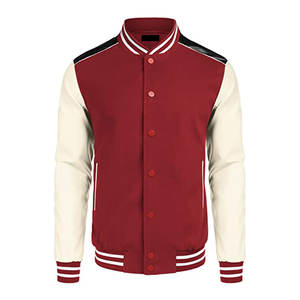 Vestes de baseball varsity pour hommes avec manches en cuir et broderie chenille, design personnalisé - Product Image 1