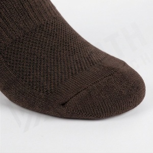 Brown <b>Crew</b> <b>Socks</b> Solid Color Knitted Breathable Daily Wear Adult Regular Style - Product Image 6