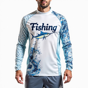Sudadera con Capucha Unisex de Manga Larga para Pesca, Deporte al Aire Libre, Impresión por Transferencia de Calor, Absorbe la Humedad, UPF 50, Diseño Sólido, Secado Rápido - Product Image 1