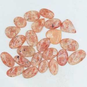 Lote de Cabujones de Piedra del Sol Naranja Natural, 15-30mm, Pulidos, Piedras Preciosas Sueltas para Joyería, Venta al Por Mayor - Product Image 6