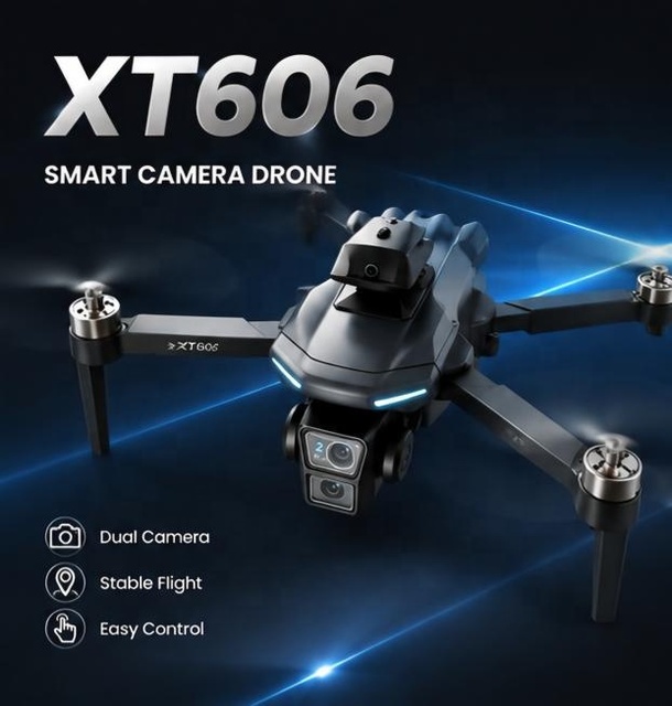 XT606 5G WiFi FPV GPS Drone with 4K Dual Camera, Obstacle Avoidance, Brushless Motor RC Quadcopter and Remote Screen