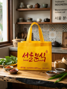 Bolsa de tela no tejida reutilizable con impresión personalizada, cierre termosellado, diseño de logotipo/gráfico personalizado para venta minorista de alimentos - Product Image 1