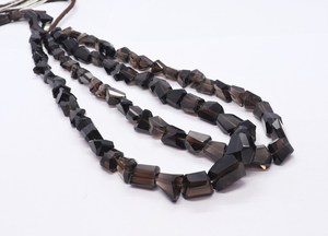 ลูกปัดควอตซ์สโมคกี้ทรงหยดน้ำเจียระไนด้วยเลเซอร์ขนาด 8-12 มม. ลูกปัดพลอยควอตซ์สโมคกี้ขัดเงา ลูกปัดควอตซ์สโมคกี้ทรงหยดน้ำแบบหลวม - Product Image 2