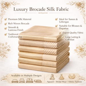 Tissu de soie brocart de luxe pour saris, chemisiers, lehengas – Textile jacquard tissé haut de gamme pour vêtements ethniques de mariée - Product Image 6