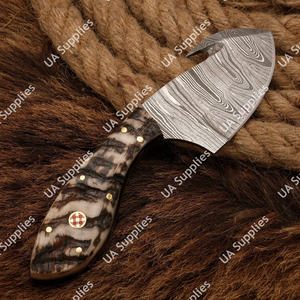 มีดสกินเนอร์อเนกประสงค์เหล็กดามัสกัสคมกริบ ด้ามจับตามหลักสรีรศาสตร์จากเขาแกะ งาน DIY ขายดี - Product Image 4