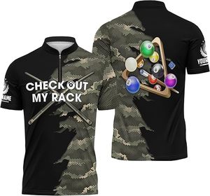 Maillot de billard personnalisé à demi-zip 8 Ball - Product Image 1