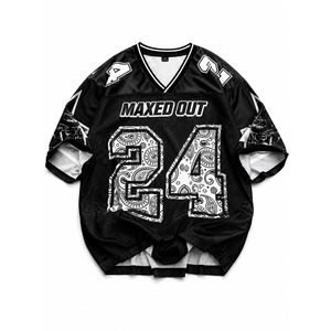 High Quality Mesh Custom Sublimation Print Unisex Oversized American Football Jersey Wholesale V Neck <b>Hip</b> Hop Streetwear ODM - Product Image 2