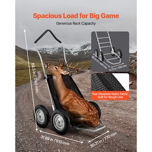 Carrello da Caccia Pieghevole per Tutti i Terreni con Ammortizzatori, Capacità 500 Libbre, per Trasporto Cervi e Attrezzatura da Campeggio - Product Image 4