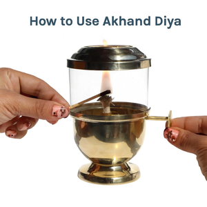 Lampe à huile traditionnelle en laiton pur Akhand Jyoti Diya avec couvercle en verre et contrôle de mèche réglable pour Pooja, temple, maison, Diwali, Navratri - Product Image 5