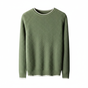 Pull en laine 100% pure pour homme - Pull à col rond respirant et chaud - Manches raglan - Fibres naturelles durables pour homme - Product Image 1