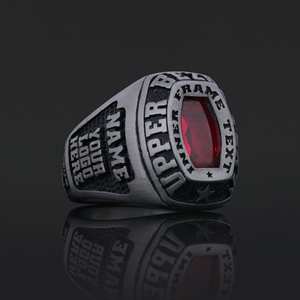 Anillo de Graduación Universitario BOJ MCollege Ring 023 Personalizado en Plata con Diamantes, Unisex, Certificado por GIA, Micro, Bajo Precio - Product Image 2