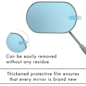 Oval Wide Angle Eyelash Extension <b>Mirror</b> Professional Lash Inspection <b>Mirror</b> Stainless Steel Non Slip Handle Lighted Silver - Product Image 4
