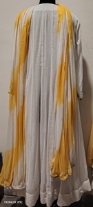 <b>White</b> Kaftan Dress Floral Embroidered Long Dress Moroccan Muslim Women Dress With Scarf - Product Image 3