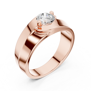 Bague solitaire pour homme en or jaune avec diamant de laboratoire – Bijou moderne pour fiançailles et mariage - Product Image 6