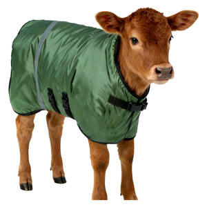 Manta acolchada para ganado, cabras y burros, superventas, cortavientos, con diseño de patas divididas y correa ajustable para el vientre, para mantener el calor. - Product Image 1