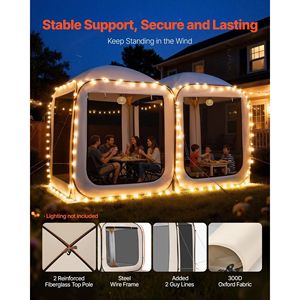 Tenda Pop-up 2 in 1 12 x 6 piedi con Zanzariera, Lati Rete e Pali di Fissaggio, Borsa per il Trasporto Inclusa - Product Image 5