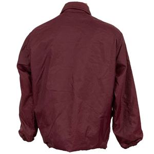 Men's Burgundy Polyester Coach Jacket Turn-<b>Down</b> Collar Casual Long Sleeve Solid Color Autumn Wear American Football Team Trainin - Product Image 5