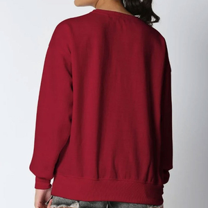 เสื้อสเวตเชิ้ตคอกลมผ้าเทอร์รี่คอตตอน 100% แบบสั่งทำพิเศษสำหรับผู้หญิงไซส์พลัส ขายดีที่สุด ทรงหลวม พิมพ์ลายเรียบ สำหรับฤดูใบไม้ผลิและฤดูหนาว - Product Image 3