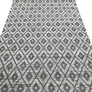 Tapis Dhurrie géométrique en laine tressée, fait main, gris anthracite, style nordique minimaliste, tissé à la main, sur mesure, tapis bohème - Product Image 1