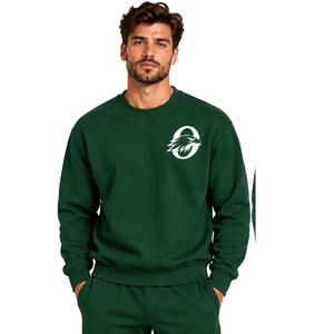 Forest Green <b>Men</b> Sweatshirt Crew Neck <b>Long</b> <b>Sleeve</b> Pullover Casual Fleece <b>Top</b> Custom Logo Streetwear Winter Sportswear Wholesale - Product Image 1