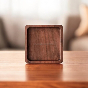 Vente en gros sous-verre carré en bois de noyer pour le thé le café sous-verre en bois naturel sous-verre en bois ensemble de tapis et de tampons pour la maison - Product Image 3