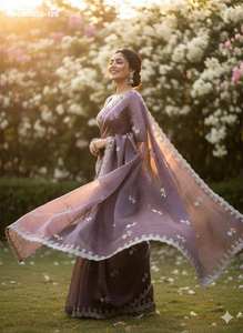 Premium Collection Festival Wear Space Silk with Embroidery-Zari & Sequence work <b>Saree</b>-<b>Blouse</b> Collection Supplier from Surat - Product Image 2