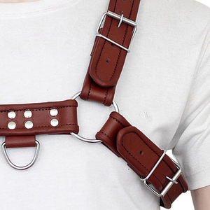 Factory Price Handmade Brown Heavy Duty Premium Cowhide Leather Adjustable Straps With Metal Buckles <b>Harness</b> Top For <b>Men</b> & Women - Product Image 6