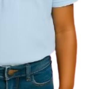 Polo brodé bleu ciel pour filles, décontracté, à manches courtes, pour l'école, confortable, style de vie, haut de gamme - Product Image 3