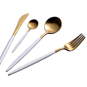 Juego de cubiertos de acero inoxidable Dorado de la mejor calidad, cuchara de cena Premium y cuchillo, Material de Metal para bodas y Decoración de mesa de té - Product Image 6