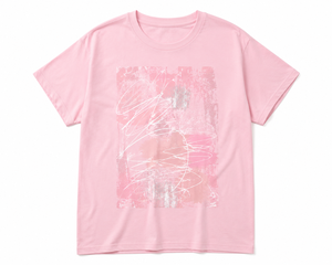 Camiseta Rosa de Cuello Redondo y Manga Corta para Mujer, Corte Ajustado Vintage, 100% Algodón Jersey, Ecológica, Primavera Verano - Product Image 1