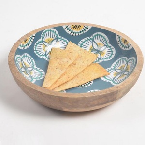 Set of Two Custom made <b>Sticker</b> Enamel Printed Bowl Wooden Dough Bowls Wholesale Kitchenware Large Selling Wood Round Bowl - Product Image 2