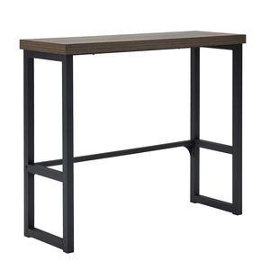 Set Tavolo e Sedie da Bar con Seduta Curva, 1 Tavolo e 2 Sedie in Grigio, 120x39x50 cm, Pannello Cavo in Ferro e PU - Product Image 3