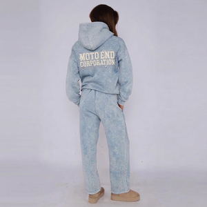 MOTO END CORPORATION Sweat à capuche en polaire surdimensionné avec strass, unisexe, hiver, streetwear hip-hop, veste de survêtement - Product Image 3
