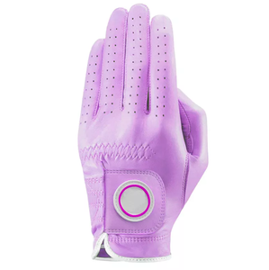 Gant de golf violet en cuir véritable pour gaucher avec design antidérapant pour femmes, utilisation sportive, fermeture auto-agrippante - Product Image 1