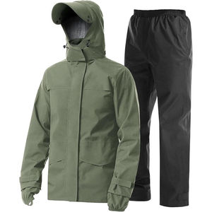 Traje de Lluvia de Alta Visibilidad Color Negro con Bandas Reflectantes para Trabajo en Carretera y Nocturno - Product Image 6